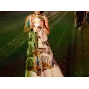 Free People Patchwork Print V-Neck‎ Sleeveless Jumpsuit Romper XS